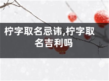 柠字取名忌讳,柠字取名吉利吗