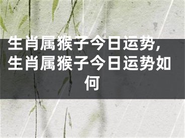 生肖属猴子今日运势,生肖属猴子今日运势如何