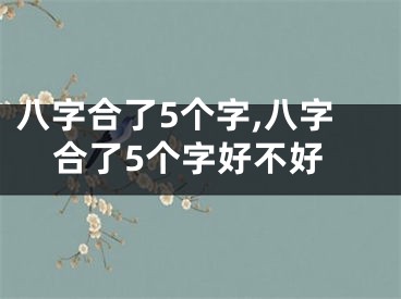 八字合了5个字,八字合了5个字好不好