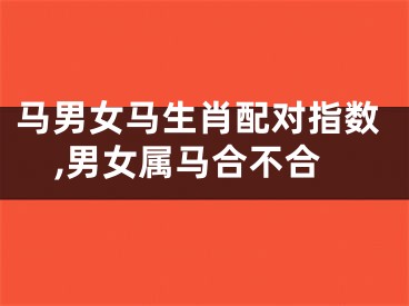 马男女马生肖配对指数,男女属马合不合