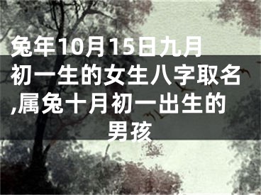 兔年10月15日九月初一生的女生八字取名,属兔十月初一出生的男孩