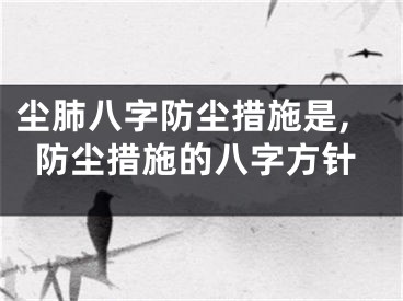 尘肺八字防尘措施是,防尘措施的八字方针