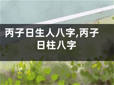 丙子日生人八字,丙子日柱八字