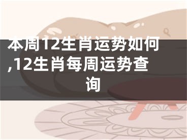 本周12生肖运势如何,12生肖每周运势查询