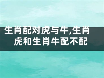 生肖配对虎与牛,生肖虎和生肖牛配不配