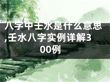 八字中壬水是什么意思,壬水八字实例详解300例