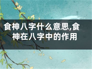 食神八字什么意思,食神在八字中的作用