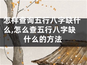 怎样查询五行八字缺什么,怎么查五行八字缺什么的方法