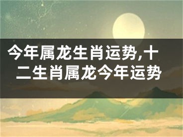 今年属龙生肖运势,十二生肖属龙今年运势