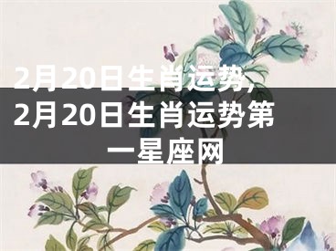 2月20日生肖运势,2月20日生肖运势第一星座网