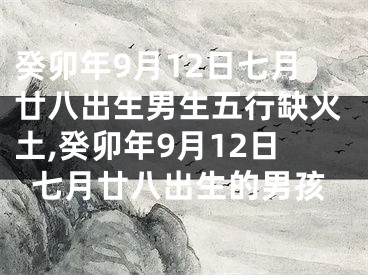 癸卯年9月12日七月廿八出生男生五行缺火土,癸卯年9月12日七月廿八出生的男孩