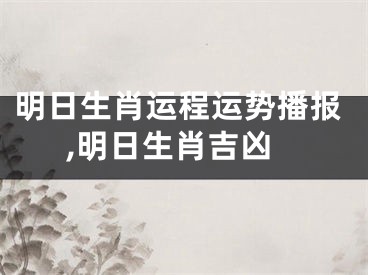 明日生肖运程运势播报,明日生肖吉凶