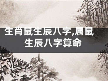 生肖鼠生辰八字,属鼠生辰八字算命