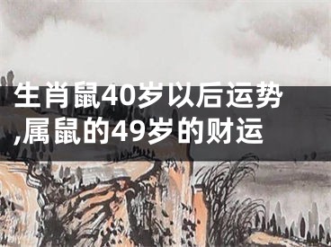 生肖鼠40岁以后运势,属鼠的49岁的财运
