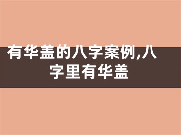 有华盖的八字案例,八字里有华盖