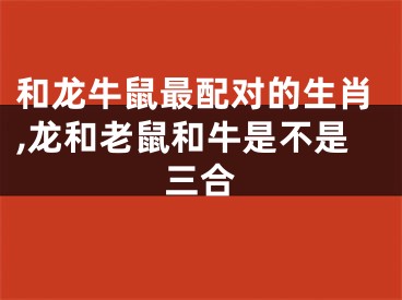 和龙牛鼠最配对的生肖,龙和老鼠和牛是不是三合