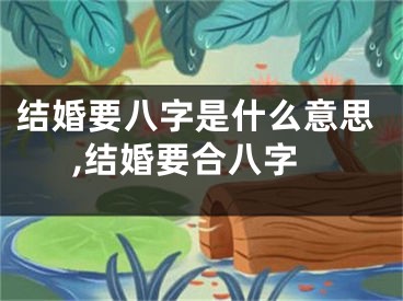 结婚要八字是什么意思,结婚要合八字