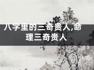八字里的三奇贵人,命理三奇贵人