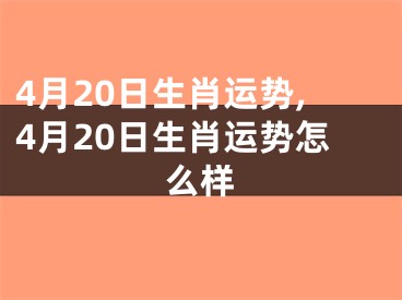 4月20日生肖运势,4月20日生肖运势怎么样