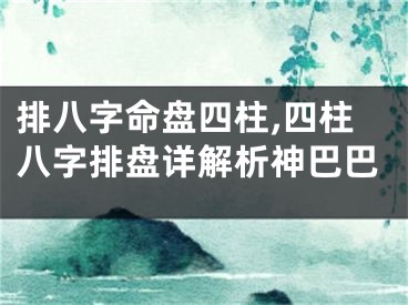 排八字命盘四柱,四柱八字排盘详解析神巴巴