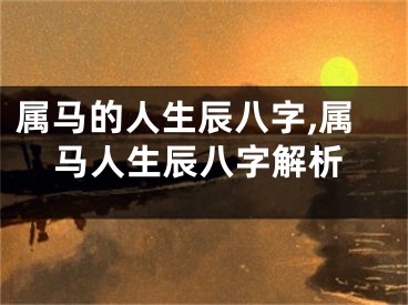 属马的人生辰八字,属马人生辰八字解析
