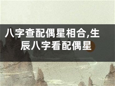 八字查配偶星相合,生辰八字看配偶星