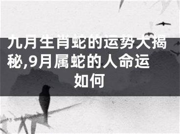 九月生肖蛇的运势大揭秘,9月属蛇的人命运如何