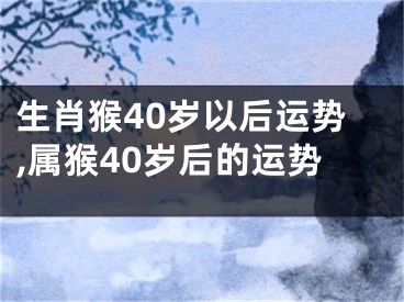 生肖猴40岁以后运势,属猴40岁后的运势