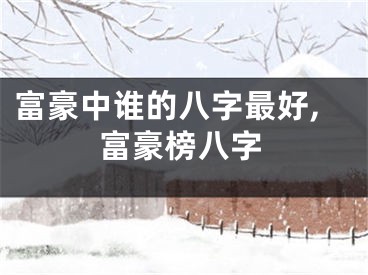 富豪中谁的八字最好,富豪榜八字