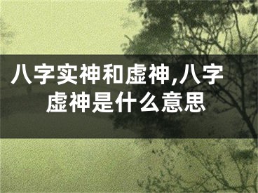 八字实神和虚神,八字虚神是什么意思