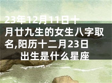 23年12月11日十月廿九生的女生八字取名,阳历十二月23日出生是什么星座