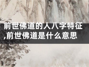 前世佛道的人八字特征,前世佛道是什么意思