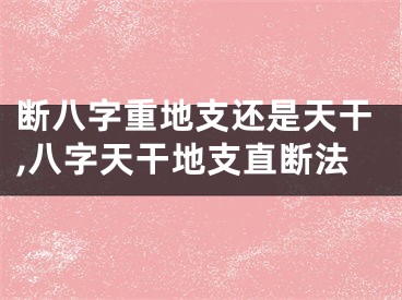 断八字重地支还是天干,八字天干地支直断法