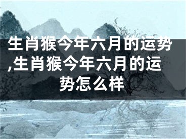 生肖猴今年六月的运势,生肖猴今年六月的运势怎么样