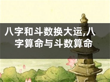 八字和斗数换大运,八字算命与斗数算命