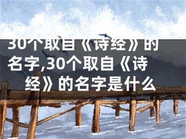 30个取自《诗经》的名字,30个取自《诗经》的名字是什么