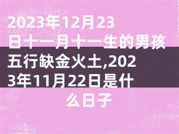 2023年12月23日十一月十一生的男孩五行缺金火土,2023年11月22日是什么日子