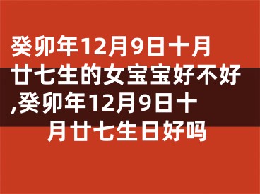 癸卯年12月9日十月廿七生的女宝宝好不好,癸卯年12月9日十月廿七生日好吗