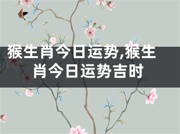 猴生肖今日运势,猴生肖今日运势吉时