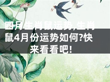 四月生肖鼠运势,生肖鼠4月份运势如何?快来看看吧!