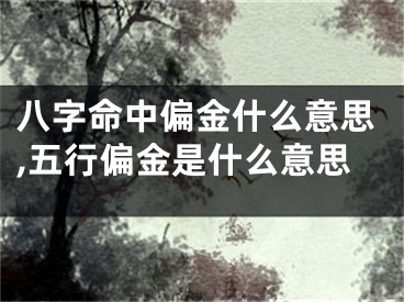 八字命中偏金什么意思,五行偏金是什么意思