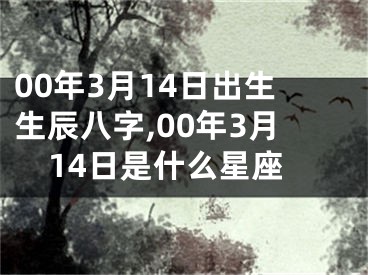 00年3月14日出生生辰八字,00年3月14日是什么星座