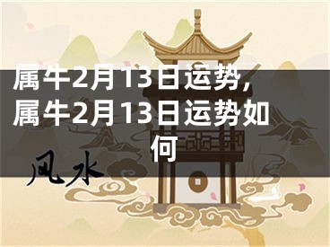 属牛2月13日运势,属牛2月13日运势如何