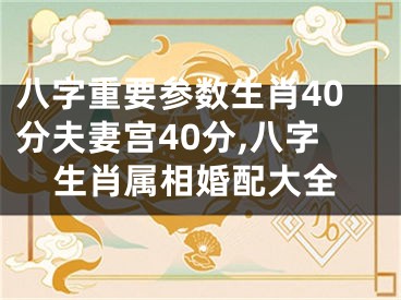 八字重要参数生肖40分夫妻宫40分,八字生肖属相婚配大全