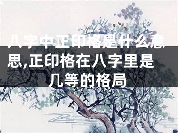 八字中正印格是什么意思,正印格在八字里是几等的格局