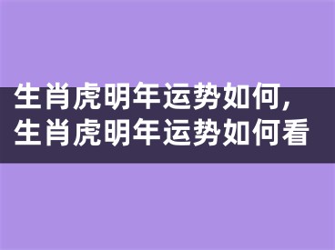 生肖虎明年运势如何,生肖虎明年运势如何看
