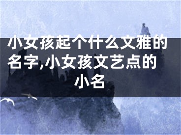 小女孩起个什么文雅的名字,小女孩文艺点的小名