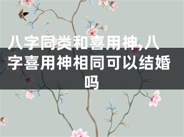 八字同类和喜用神,八字喜用神相同可以结婚吗