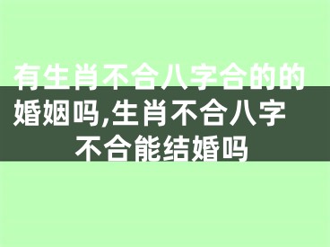 有生肖不合八字合的的婚姻吗,生肖不合八字不合能结婚吗