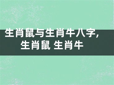 生肖鼠与生肖牛八字,生肖鼠 生肖牛